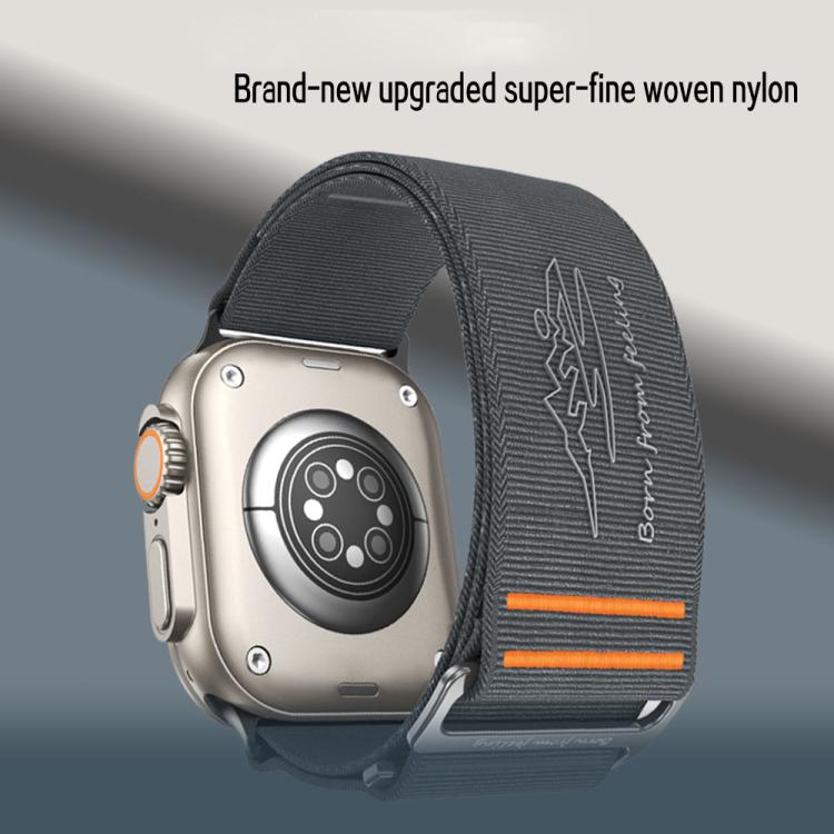 For Apple Watch 46mm / 49mm / 45mm / 44mm Traveler Nylon Watch Band(Black) by bashfashion