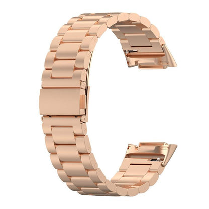 For Fitbit Charge 6 / 5 xDfind Three Beads Quick Release Metal Watch Band(Rose Gold) by xDfind