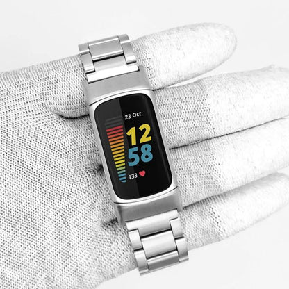 For Fitbit Charge 4 / 3 xDfind Three Beads Quick Release Metal Watch Band(Black) by xDfind