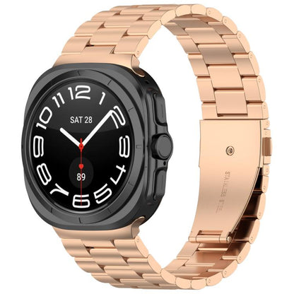 For Samsung Galaxy Watch Ultra 47mm xDfind Three Beads Metal Watch Band(Rose Gold) by xDfind