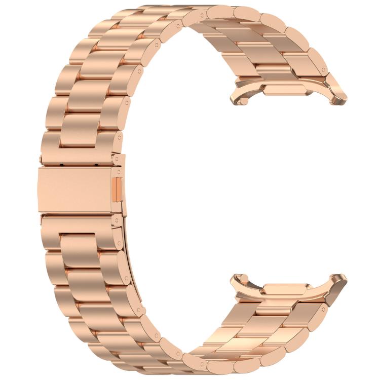 For Samsung Galaxy Watch Ultra 47mm xDfind Three Beads Metal Watch Band(Rose Gold) by xDfind