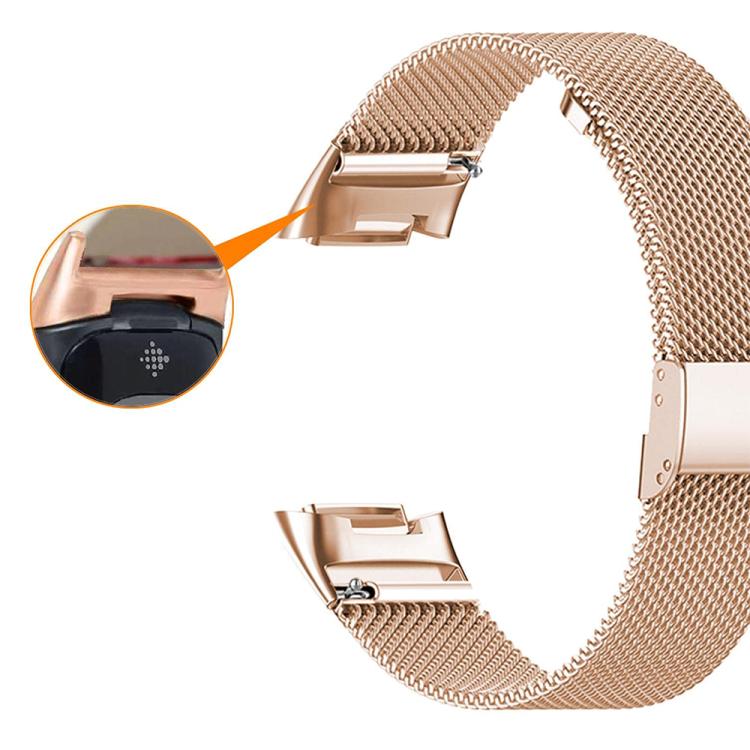 For Fitbit Charge 6 / 5 xDfind Milanese Metal Buckle Watch Band(Rose Gold) by xDfind