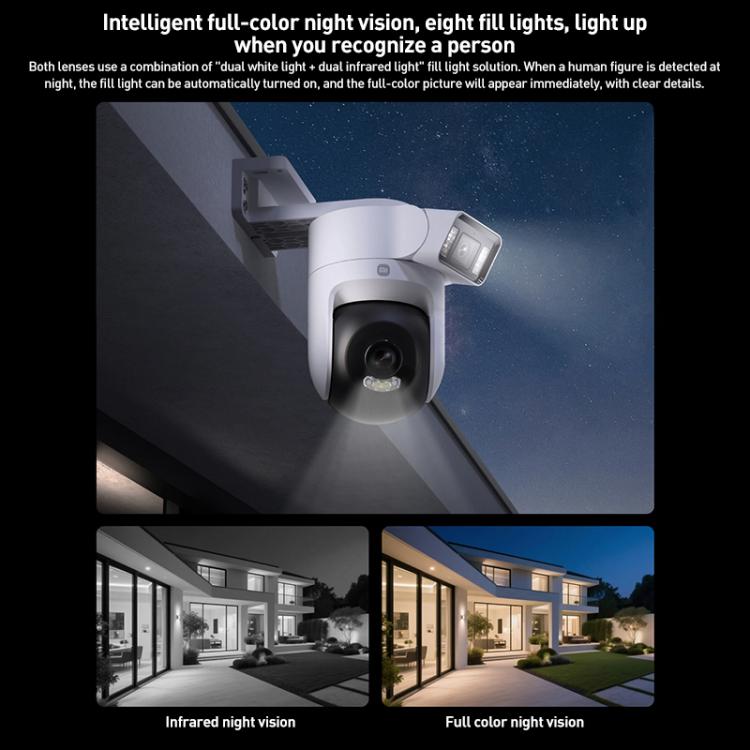 Original Xiaomi Outdoor Camera 4 MJSXJ10HL Dual 5MP 3K Ultra HD IP66 Waterproof(White) by Xiaomi