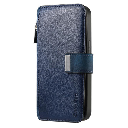 For iPhone 17 Pro CaseNeo MagSafe RFID Anti-theft Zipper Wallet Retro Leather Phone Case(Blue) by CaseNeo
