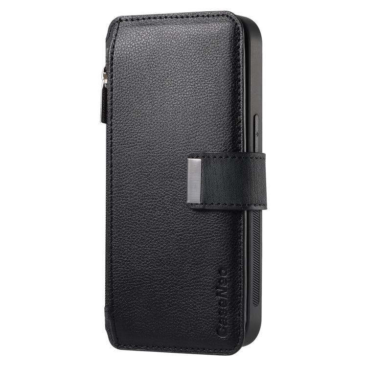 For iPhone 17 CaseNeo MagSafe RFID Anti-theft Zipper Wallet Retro Leather Phone Case(Black) by CaseNeo