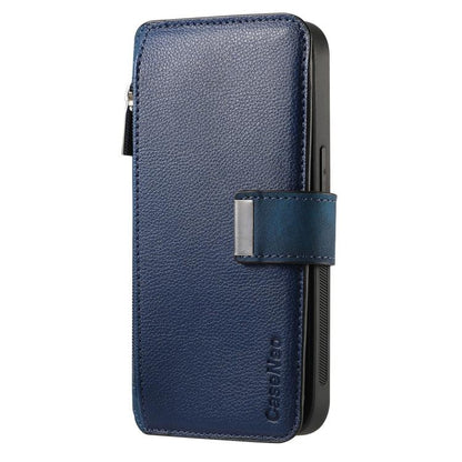 For iPhone 17 CaseNeo MagSafe RFID Anti-theft Zipper Wallet Retro Leather Phone Case(Blue) by CaseNeo