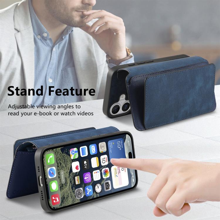 For iPhone 17 CaseNeo MagSafe RFID Anti-theft Zipper Wallet Retro Leather Phone Case(Blue) by CaseNeo