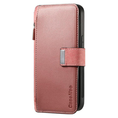 For iPhone 17 CaseNeo MagSafe RFID Anti-theft Zipper Wallet Retro Leather Phone Case(Pink) by CaseNeo