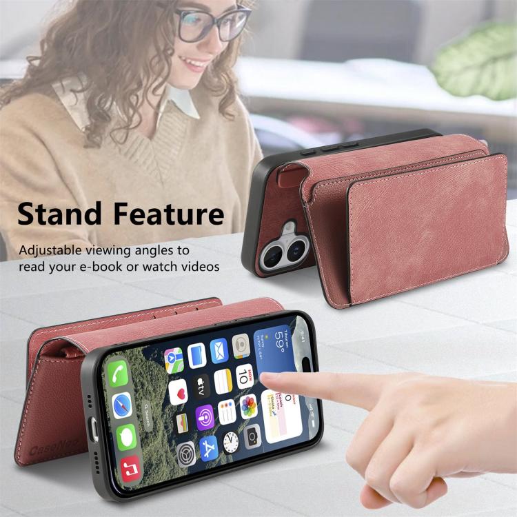 For iPhone 17 CaseNeo MagSafe RFID Anti-theft Zipper Wallet Retro Leather Phone Case(Pink) by CaseNeo