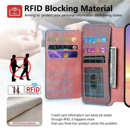 For iPhone 17 CaseNeo MagSafe RFID Anti-theft Zipper Wallet Retro Leather Phone Case(Pink) by CaseNeo