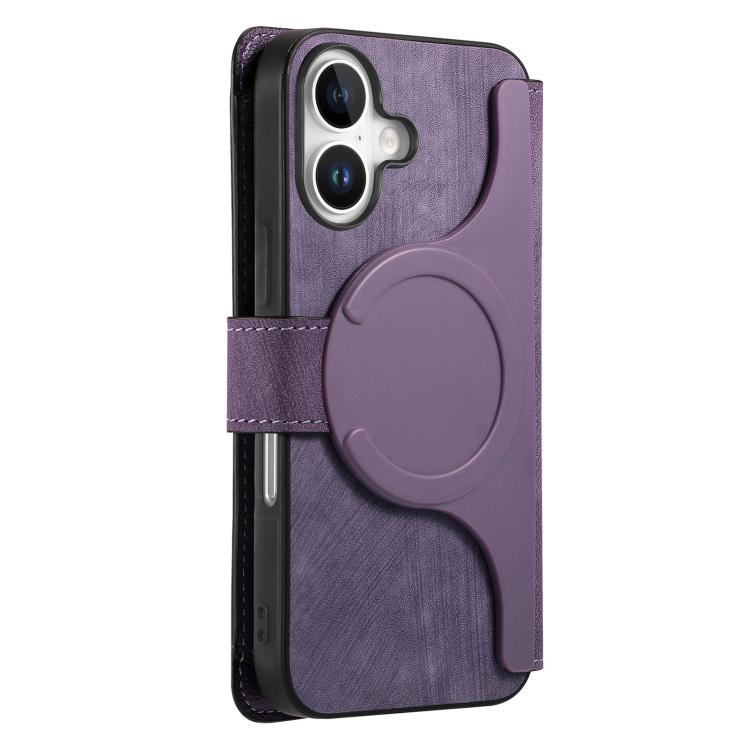 For iPhone 17 CaseNeo MagSafe RFID Anti-theft Zipper Wallet Retro Leather Phone Case(Purple) by CaseNeo