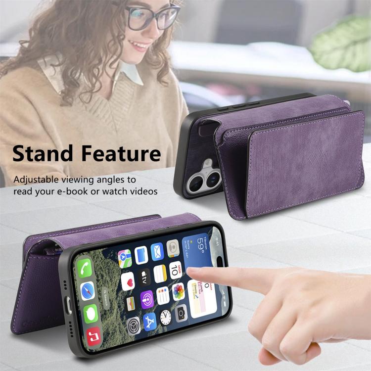 For iPhone 17 CaseNeo MagSafe RFID Anti-theft Zipper Wallet Retro Leather Phone Case(Purple) by CaseNeo