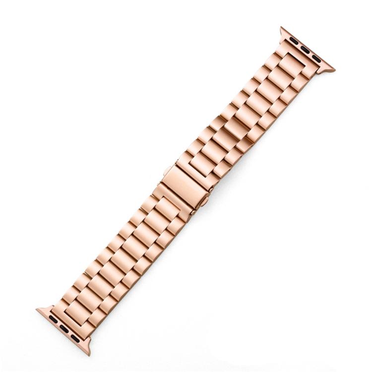 For Apple Watch 38 / 40 / 41 / S10 42mm xDfind Three Beads Fold Buckle Stainless Steel Watch Band(Rose Gold) by xDfind
