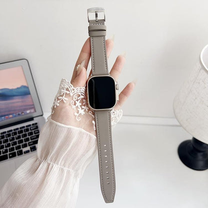 For Apple Watch 42 / 44 / 45 / 46 / 49mm xDfind Black Shark Fine Grain Leather Watch Band(Grey) by xDfind