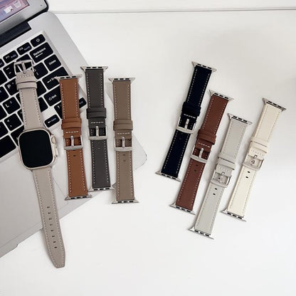 For Apple Watch 38 / 40 / 41 / S10 42mm xDfind Black Shark Fine Grain Leather Watch Band(Grey) by xDfind