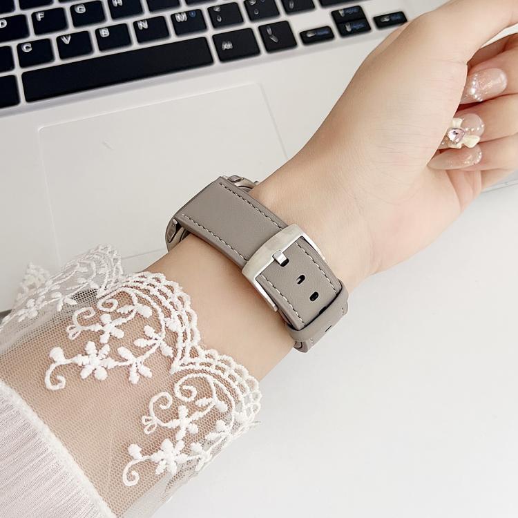 For Apple Watch 38 / 40 / 41 / S10 42mm xDfind Black Shark Fine Grain Leather Watch Band(Grey) by xDfind