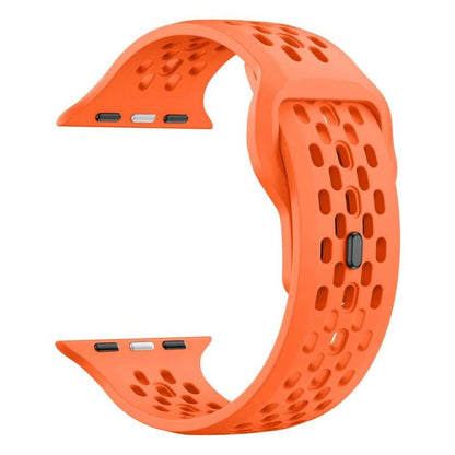 For Apple Watch 46mm / 49mm / 45mm / 44mm xDfind Mesh Reverse Buckle Silicone Watch Band(Orange) by xDfind