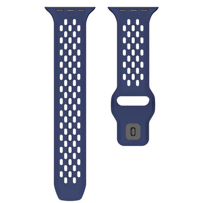 For Apple Watch 46mm / 49mm / 45mm / 44mm xDfind Mesh Reverse Buckle Silicone Watch Band(Navy Blue) by xDfind