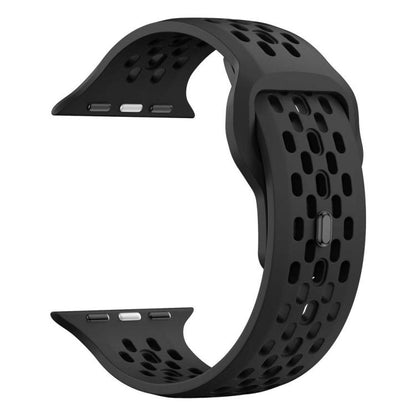 For Apple Watch 46mm / 49mm / 45mm / 44mm xDfind Mesh Reverse Buckle Silicone Watch Band(Black) by xDfind