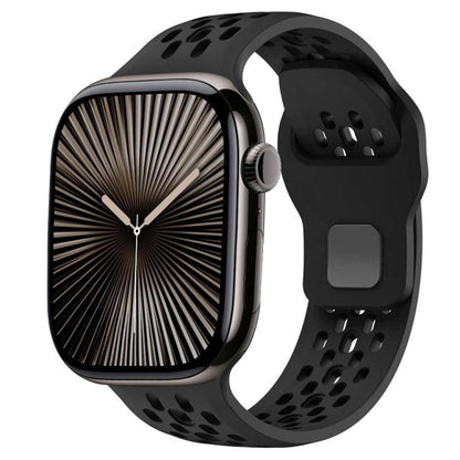 For Apple Watch 46mm / 49mm / 45mm / 44mm xDfind Mesh Reverse Buckle Silicone Watch Band(Black) by xDfind