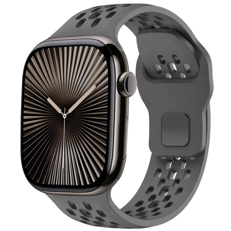 For Apple Watch 46mm / 49mm / 45mm / 44mm xDfind Mesh Reverse Buckle Silicone Watch Band(Dark Grey) by xDfind