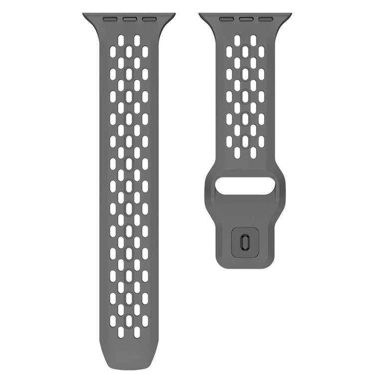 For Apple Watch 46mm / 49mm / 45mm / 44mm xDfind Mesh Reverse Buckle Silicone Watch Band(Dark Grey) by xDfind
