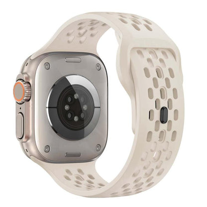 For Apple Watch 46mm / 49mm / 45mm / 44mm xDfind Mesh Reverse Buckle Silicone Watch Band(Starlight) by xDfind