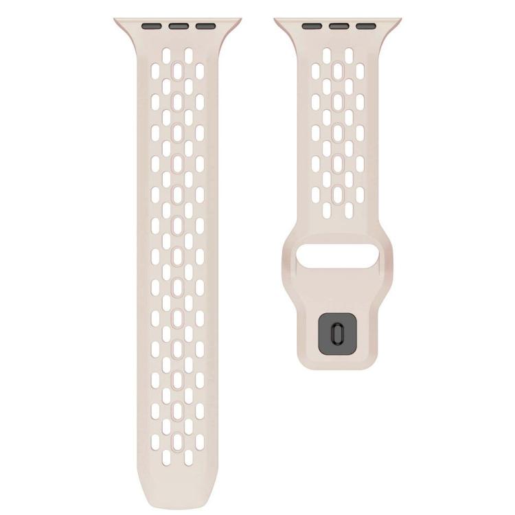 For Apple Watch 46mm / 49mm / 45mm / 44mm xDfind Mesh Reverse Buckle Silicone Watch Band(Starlight) by xDfind