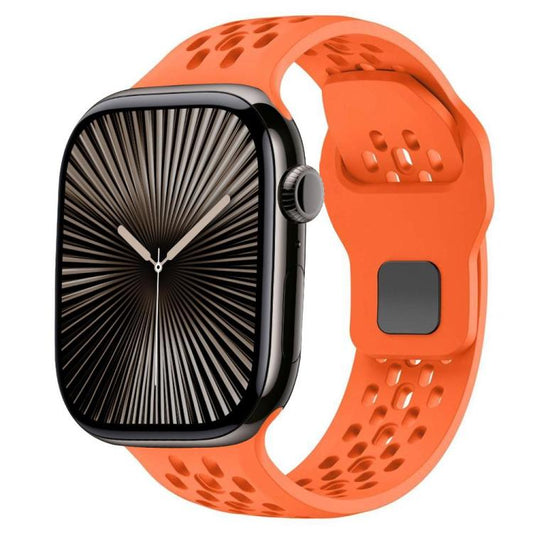 For Apple Watch 42mm / 41mm / 40mm / 38mm xDfind Mesh Reverse Buckle Silicone Watch Band(Orange) by xDfind