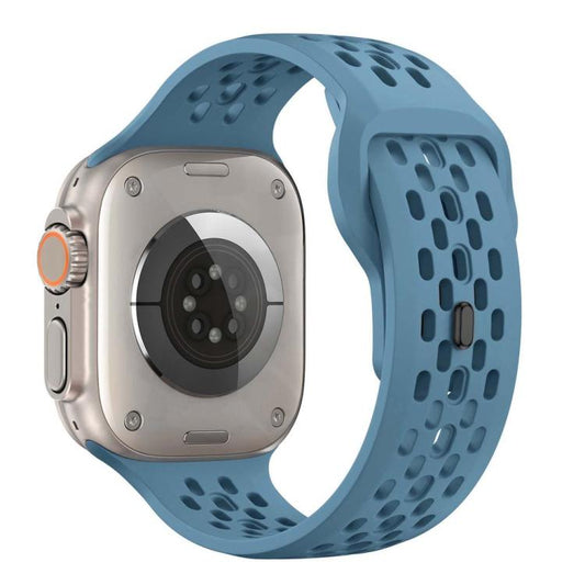 For Apple Watch 42mm / 41mm / 40mm / 38mm xDfind Mesh Reverse Buckle Silicone Watch Band(Premium Blue) by xDfind