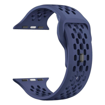 For Apple Watch 42mm / 41mm / 40mm / 38mm xDfind Mesh Reverse Buckle Silicone Watch Band(Navy Blue) by xDfind
