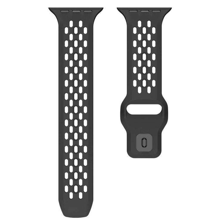 For Apple Watch 42mm / 41mm / 40mm / 38mm xDfind Mesh Reverse Buckle Silicone Watch Band(Black) by xDfind
