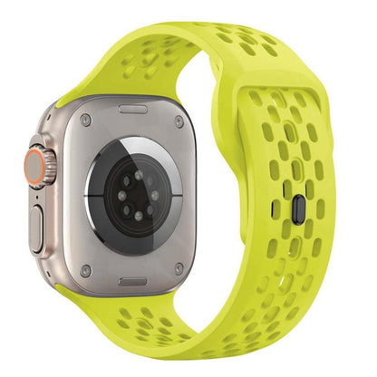 For Apple Watch 42mm / 41mm / 40mm / 38mm xDfind Mesh Reverse Buckle Silicone Watch Band(Lime) by xDfind