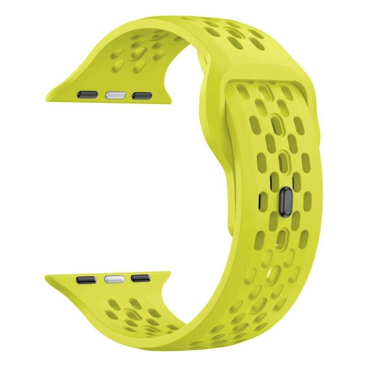 For Apple Watch 42mm / 41mm / 40mm / 38mm xDfind Mesh Reverse Buckle Silicone Watch Band(Lime) by xDfind