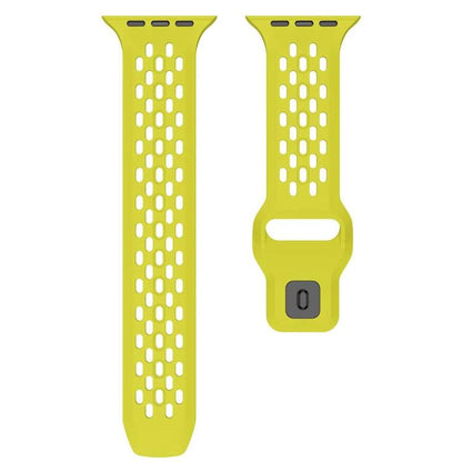 For Apple Watch 42mm / 41mm / 40mm / 38mm xDfind Mesh Reverse Buckle Silicone Watch Band(Lime) by xDfind