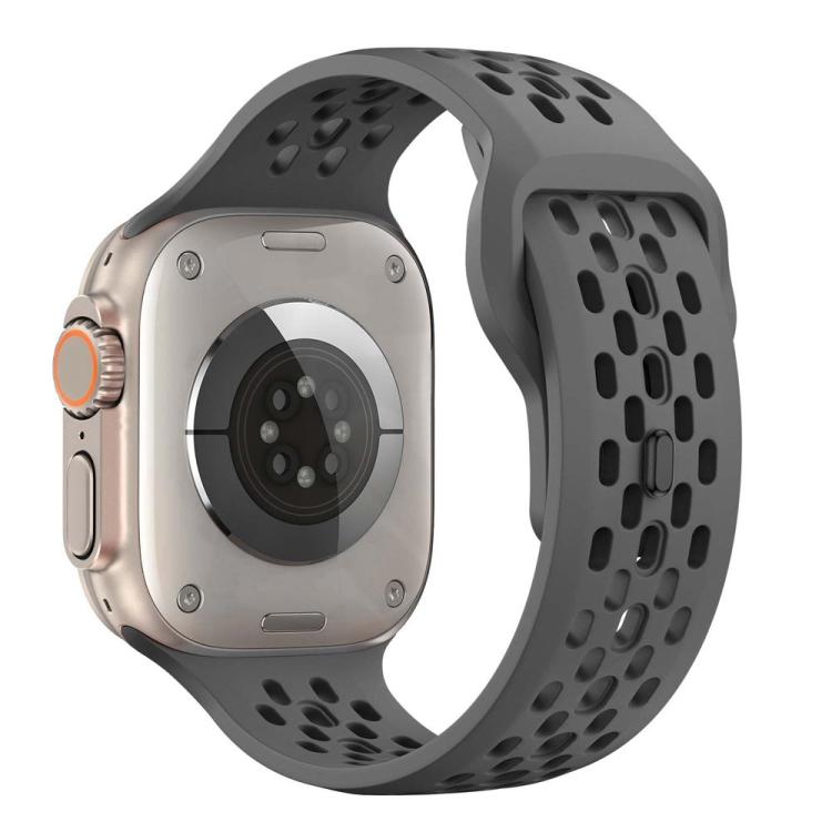 For Apple Watch 42mm / 41mm / 40mm / 38mm xDfind Mesh Reverse Buckle Silicone Watch Band(Dark Grey) by xDfind