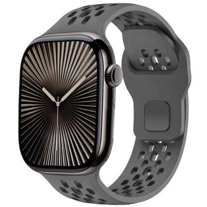 For Apple Watch 42mm / 41mm / 40mm / 38mm xDfind Mesh Reverse Buckle Silicone Watch Band(Dark Grey) by xDfind
