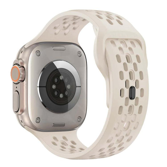 For Apple Watch 42mm / 41mm / 40mm / 38mm xDfind Mesh Reverse Buckle Silicone Watch Band(Starlight) by xDfind