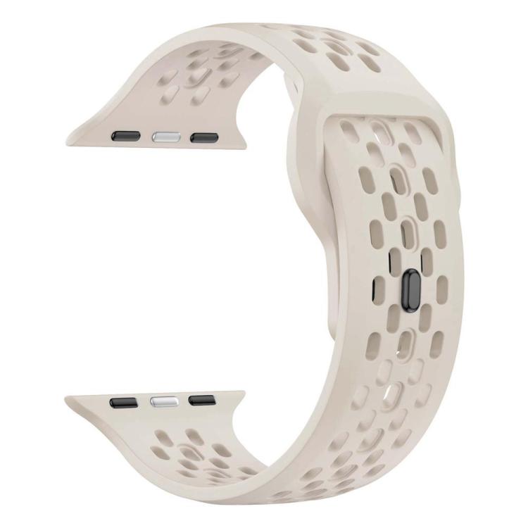 For Apple Watch 42mm / 41mm / 40mm / 38mm xDfind Mesh Reverse Buckle Silicone Watch Band(Starlight) by xDfind
