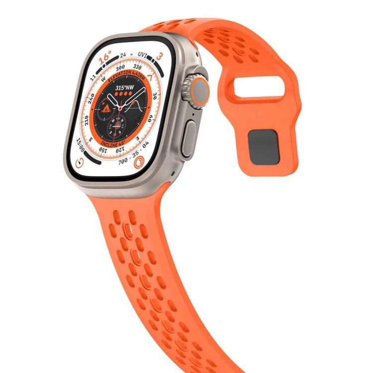 For Apple Watch 46mm / 49mm / 45mm / 44mm xDfind Mesh Reverse Buckle Silicone Watch Band(Wine Red) by xDfind