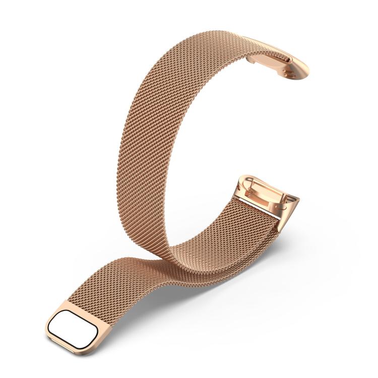 For Fitbit Charge 6 / 5 xDfind Milanese Magnetic Metal Watch Band, Size:S(Rose Gold) by xDfind