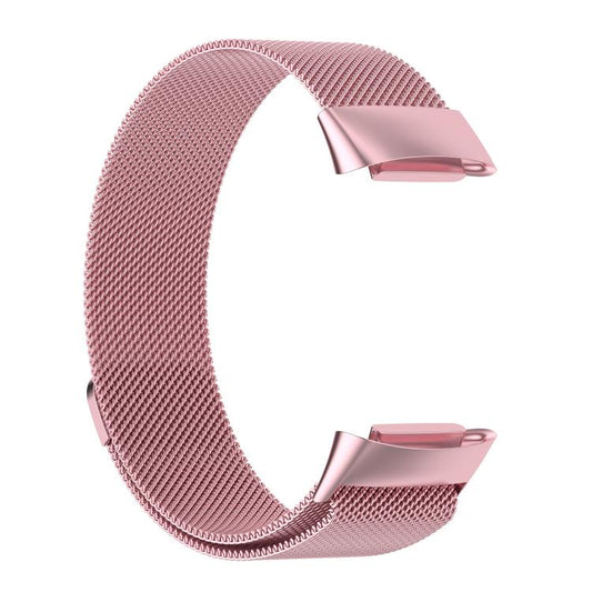 For Fitbit Charge 6 / 5 xDfind Milanese Magnetic Metal Watch Band, Size:L(Rose Pink) by xDfind