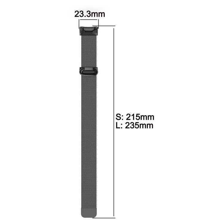 For Fitbit Charge 6 / 5 xDfind Milanese Magnetic Metal Watch Band, Size:L(Champagne Gold) by xDfind