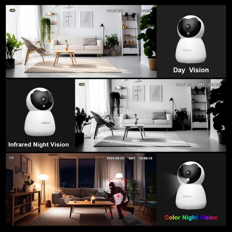 SriHome SH036 500W Pixel AI Smart HD Camera Supports Human Tracking(AU Plug) by SriHome