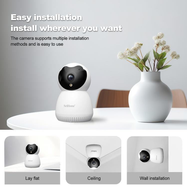 SriHome SH036 500W Pixel AI Smart HD Camera Supports Human Tracking(AU Plug) by SriHome
