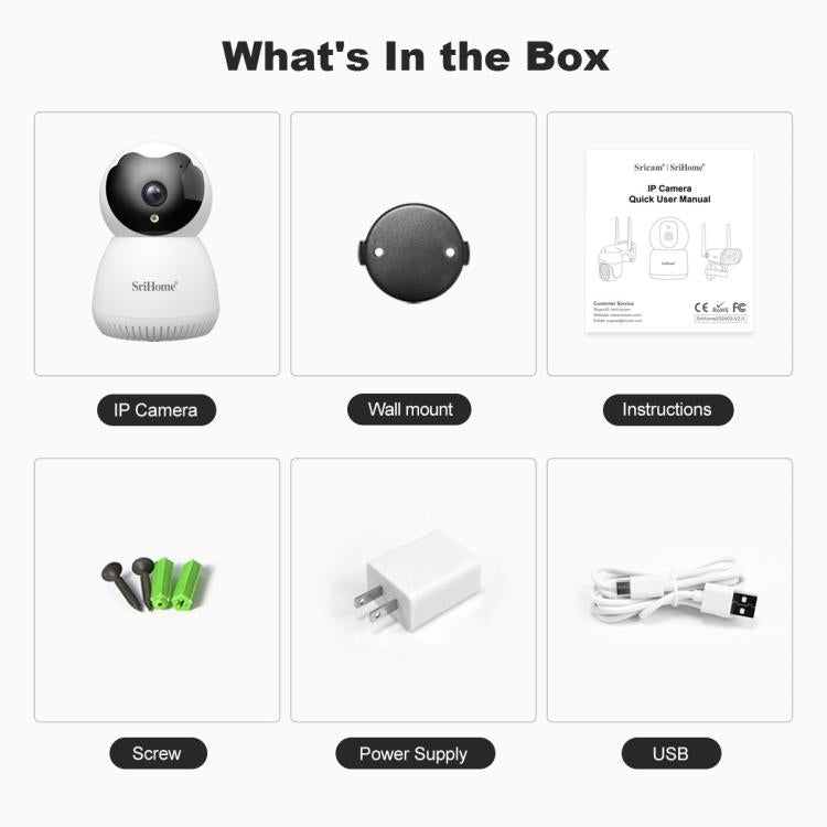 SriHome SH036 500W Pixel AI Smart HD Camera Supports Human Tracking(EU Plug) by SriHome