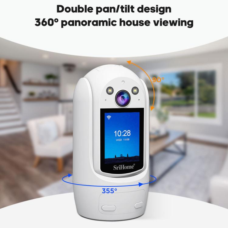 SriHome SH060 2MP 2.4 inch IPS Screen Smart IP Camera Supports Two-way Video Voice Call(US Plug) by SriHome