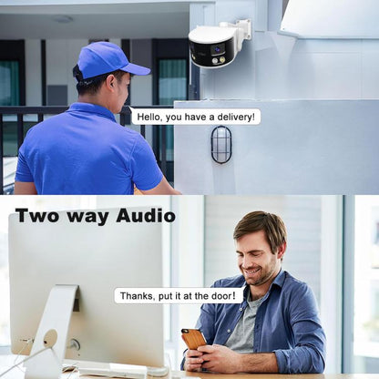 SriHome SH070 4MP Binocular Stitching Ultra-wide Angle Waterproof Camera Supports Full-color Night Vision(AU Plug) by SriHome