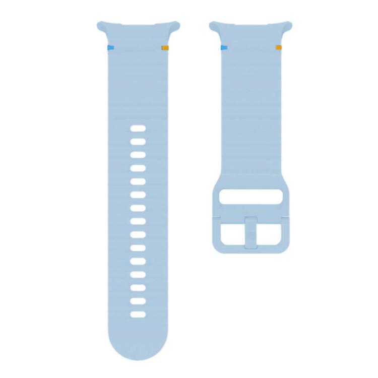For Samsung Galaxy Watch8 Classic 46mm / Watch8 44mm / 40mm xDfind Wavy Grain Stitched Silicone Watch Band, Size:L(Light Blue) by xDfind