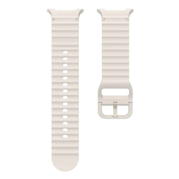 For Samsung Galaxy Watch8 Classic 46mm / Watch8 44mm / 40mm xDfind Wavy Grain Stitched Silicone Watch Band, Size:L(Starlight) by xDfind
